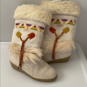 White Fur Tecnica Boots